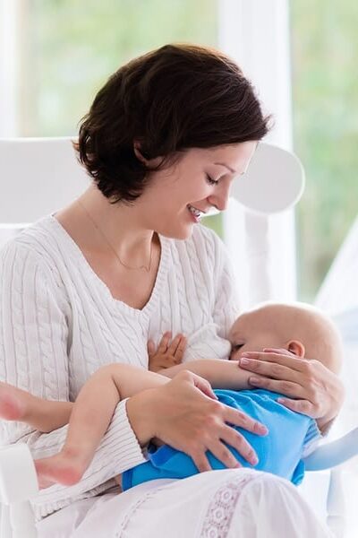 Mother breastfeeding baby