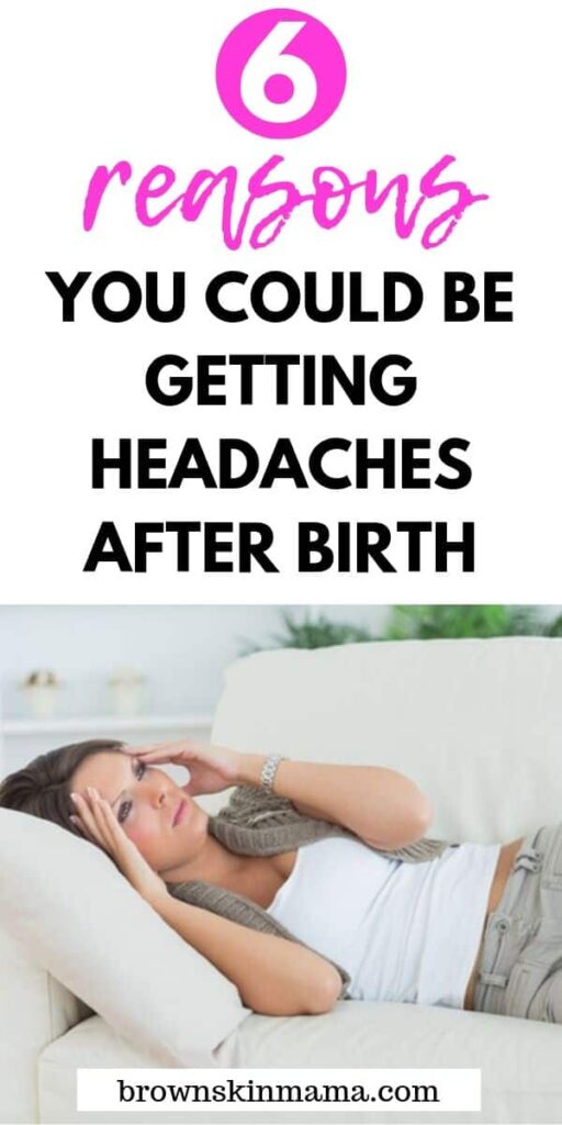 Woman laying down with a postpartum headache